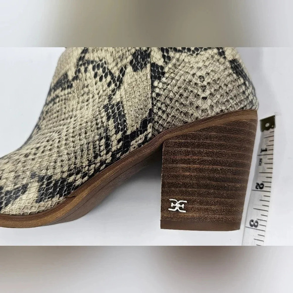 Sam Edelman Women's Leonia Block Heel Leather Snake Print Booties Size 6 - Picture 9 of 16